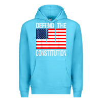 Ocean Blue Defend the Constitution US Political Protest Tee Premium Hoodie - minhPixels