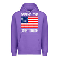 Purple Defend the Constitution US Political Protest Tee Premium Hoodie - minhPixels