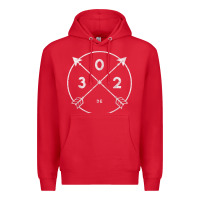 Red Delaware Area Code 302 State Pride Souvenir Gift Arrow Premium Hoodie - minhPixels