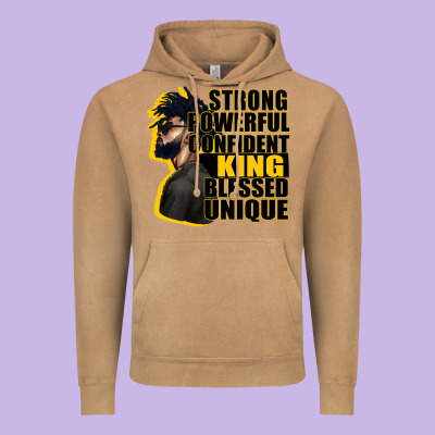 Strong Powerful Confident King Blessed Unique Vintage Hoodie Designed By Cowgirlartshop