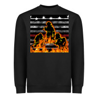 Black american firefighters seamless pattern Heavyweight Sweatshirt - BundleAndBundleShop