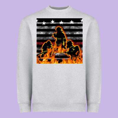 American Firefighters Seamless Pattern Heavyweight Sweatshirt Designed By Bundleandbundleshop