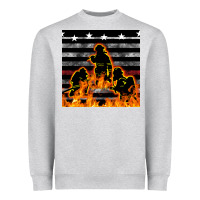 Heather Grey american firefighters seamless pattern Heavyweight Sweatshirt - BundleAndBundleShop