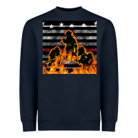 Navy american firefighters seamless pattern Heavyweight Sweatshirt - BundleAndBundleShop