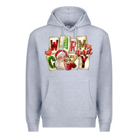 Heather Grey warm and cozy santa Premium Hoodie - FaDigitalArtStudio
