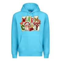 Ocean Blue warm and cozy santa Premium Hoodie - FaDigitalArtStudio