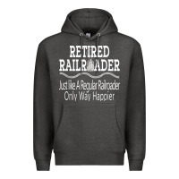 Charcoal Heather Mens Railroad Retirement Gifts For Men Premium Hoodie - minhPixels