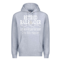 Heather Grey Mens Railroad Retirement Gifts For Men Premium Hoodie - minhPixels
