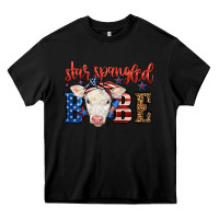 Black Western Star Spangled Baby Cow Heavy Core Tee - LillyAllenDesigns