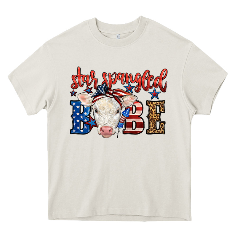 Western Star Spangled Baby Cow Heavy Core Tee by LillyAllenDesigns | Teevron