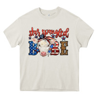 Cream Western Star Spangled Baby Cow Heavy Core Tee - LillyAllenDesigns