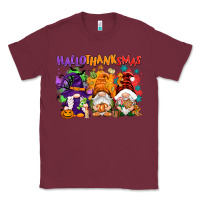 Burgundy Hallothanksmas gnomes Classic Tee - NancyCooperArtShop