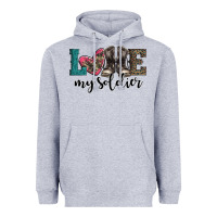 Heather Grey armed forces day love my soldier Heavyweight Hoodie - Artiststas
