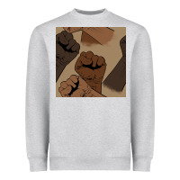 Heather Grey melanin raised fist seamless pattern Heavyweight Sweatshirt - BundleAndBundleShop