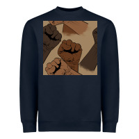 Navy melanin raised fist seamless pattern Heavyweight Sweatshirt - BundleAndBundleShop