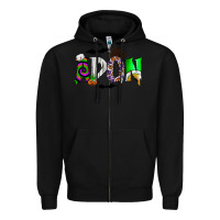Black adon Zipper Hoodie - CowhideDigitalArt