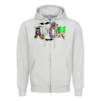 Dove Grey adon Zipper Hoodie - CowhideDigitalArt