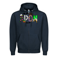 Navy adon Zipper Hoodie - CowhideDigitalArt