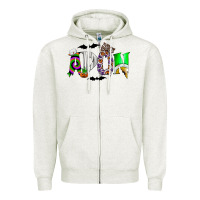 Oatmeal Heather adon Zipper Hoodie - CowhideDigitalArt