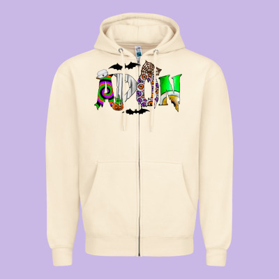 Adon Zipper Hoodie Designed By Cowhidedigitalart