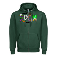 Sports Green adon Zipper Hoodie - CowhideDigitalArt