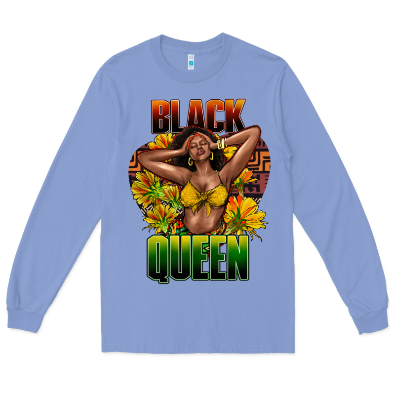 Black Queen Afro Long Sleeve Tee by HowdyJamesFarm | Teevron