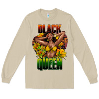 Mushroom Black queen afro Long Sleeve Tee - HowdyJamesFarm