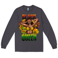 Smoke Black queen afro Long Sleeve Tee - HowdyJamesFarm