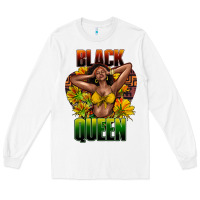 White Black queen afro Long Sleeve Tee - HowdyJamesFarm