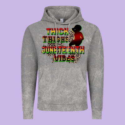 Thick Thighs Juneteenth Vibes Cowgirl Vintage Hoodie Designed By Cowgirlartshop