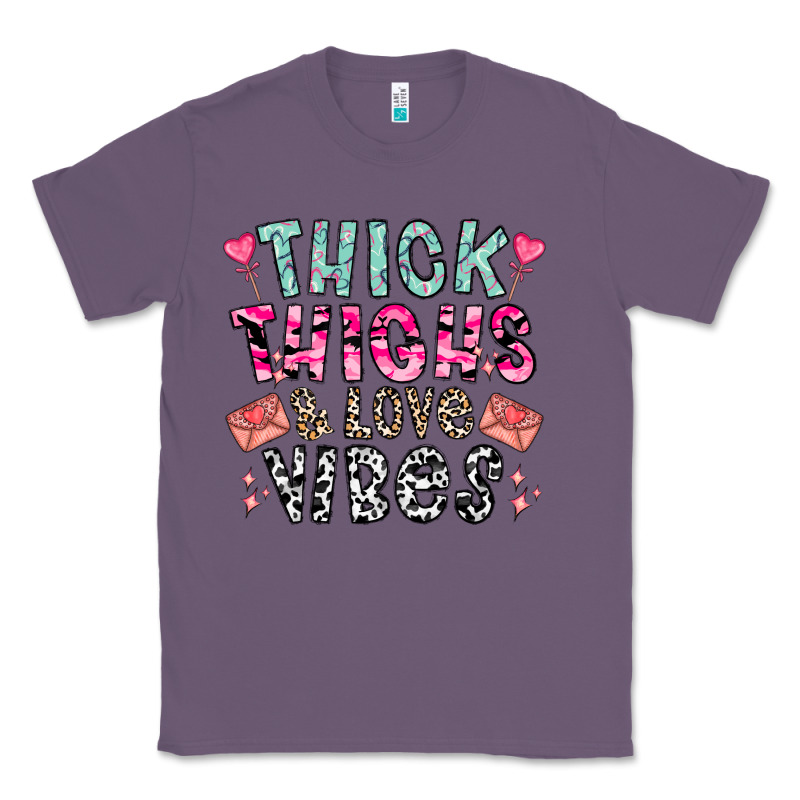 Thick Thighs And Love Vibes Classic Tee by CowhideDigitalArt | Teevron