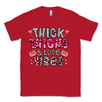 Red Thick Thighs And Love Vibes Classic Tee - CowhideDigitalArt