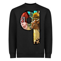 Black Farm Life Alphabet Lowercase Letters Q Heavyweight Sweatshirt - BundleAndBundleShop