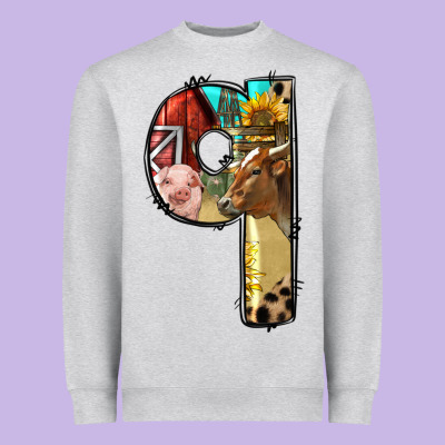Farm Life Alphabet Lowercase Letters Q Heavyweight Sweatshirt Designed By Bundleandbundleshop