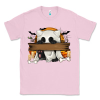 Bubblegum Pink Personalized Halloween Ghost Cat Classic Tee - texasbilliewilder