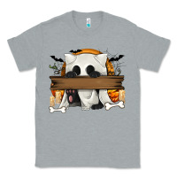 Heather Grey Personalized Halloween Ghost Cat Classic Tee - texasbilliewilder