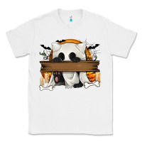 White Personalized Halloween Ghost Cat Classic Tee - texasbilliewilder