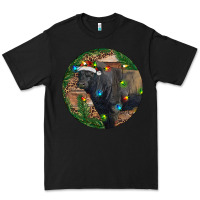 Black Black Angus Bull with Christmas Lights Premium Tee - RanaPortraitStore