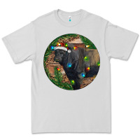 Dove Grey Black Angus Bull with Christmas Lights Premium Tee - RanaPortraitStore