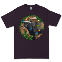 Plum Black Angus Bull with Christmas Lights Premium Tee - RanaPortraitStore