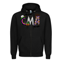 Black cma Zipper Hoodie - CowhideDigitalArt