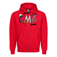 Red cma Zipper Hoodie - CowhideDigitalArt