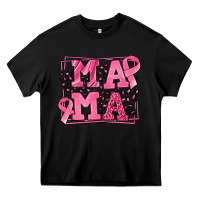 Black Breast Cancer Awareness mama Heavy Core Tee - LillyAllenDesigns