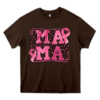 Chocolate Brown Breast Cancer Awareness mama Heavy Core Tee - LillyAllenDesigns
