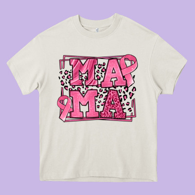 Breast Cancer Awareness Mama Heavy Core Tee Designed By Lillyallendesigns