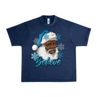 Navy winter christmas african american santa believe Urban Heavy Tee - RanaPortraitStore