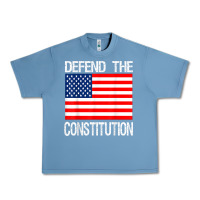Pebble Blue Defend the Constitution US Political Protest Tee Urban Heavy Tee - minhPixels