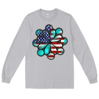 Moon Dust American flag turquoise gemstone 4th of july Long Sleeve Tee - CowGirlArtShop
