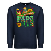 Navy papa cito with sunflowers and sombrero Premium Sweatshirt - Artiststas