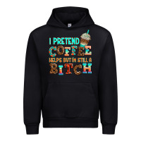 Black ı pretend coffee helps but ı am still a bitch Urban Hoodie - AdoDesignShop